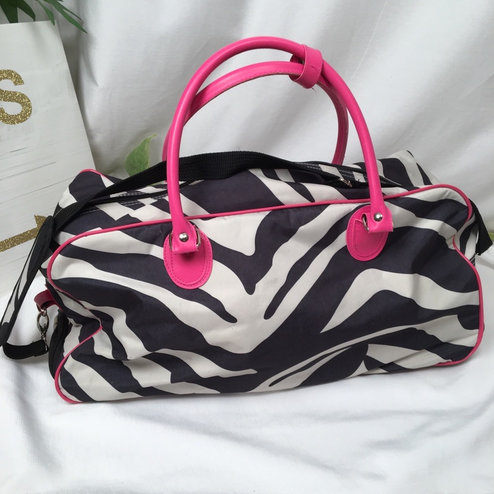 Murval Zebra Print Roller Duffle Tote Bag